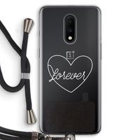 Forever heart pastel: OnePlus 7 Transparant Hoesje met koord