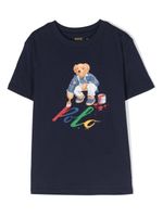 Ralph Lauren Kids t-shirt en coton à imprimé Polo Bear - Bleu - thumbnail