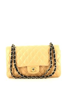 CHANEL Pre-Owned sac porté épaule Timeless Double Flap (2004) - Jaune