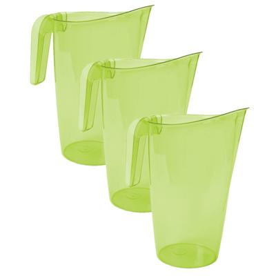 Hega Hogar Waterkan - 3x stuks - sapkan - groen - inhoud 1.75 liter - kunststof - karaf - pitcher