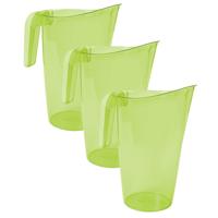 Hega Hogar Waterkan - 3x stuks - sapkan - groen - inhoud 1.75 liter - kunststof - karaf - pitcher