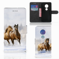 Motorola Moto G7 Play Telefoonhoesje met Pasjes Paarden - thumbnail