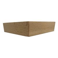 Meubelpoot hoek 18 bij 18 cm en hoogte 4,5 cm van massief hout