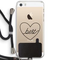 Best heart black: iPhone 5 / 5S / SE Transparant Hoesje met koord