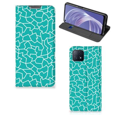 OPPO A73 5G | Bookcase | Cracks Blue