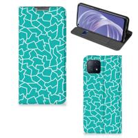 OPPO A73 5G | Bookcase | Cracks Blue