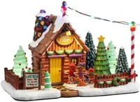 Lemax lou&apos;s tree farm verlicht kersthuisje Sugar &apos;N&apos; Spice 2023