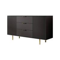 Meubella Dressoir Nicola - Mat zwart - 150 cm - thumbnail