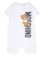 Moschino Kids combinaison en coton à logo imprimé - Blanc