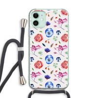 Bloemetjes: iPhone 11 Transparant Hoesje met koord