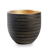 Plantenpot/bloempot Beau - zwart/goud - keramiek - D20 x H18 cm