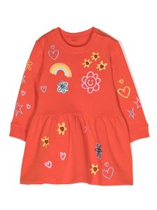 Stella McCartney Kids robe en coton à design brodé - Orange