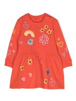 Stella McCartney Kids robe en coton à design brodé - Orange - thumbnail