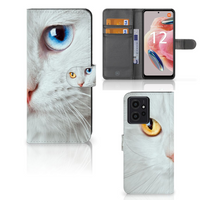 Xiaomi Redmi Note 12 4G Telefoonhoesje met Pasjes Witte Kat - thumbnail