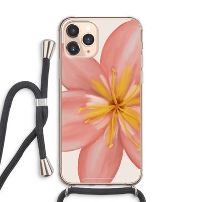 Pink Ellila Flower: iPhone 11 Pro Max Transparant Hoesje met koord