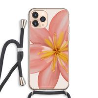 Pink Ellila Flower: iPhone 11 Pro Max Transparant Hoesje met koord