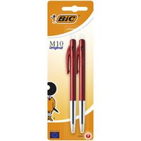 Balpen Bic M10 rood medium blister ÃƒÆ' 2st