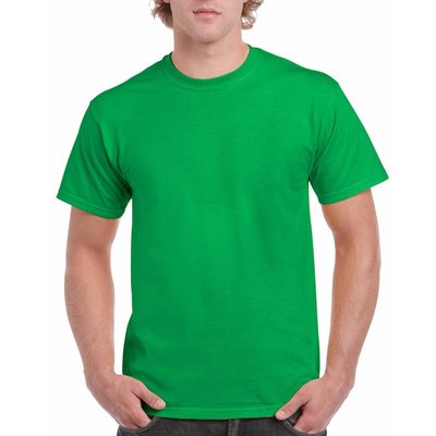 Set van 2x stuks fel groene katoenen shirts voor heren, maat: 2XL (44/56)