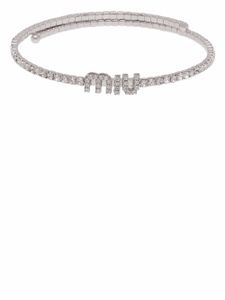 Miu Miu collier à ornements en cristal - Argent