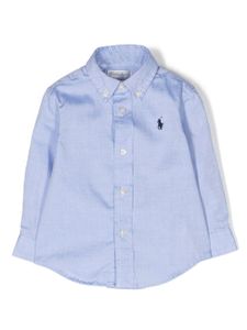 POLO RALPH LAUREN KIDS chemise boutonnée à logo brodé - Bleu