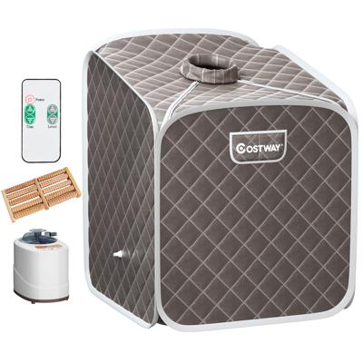 2L Mini-Stoomsauna Warmtecabine met Vernevelingsfunctie Timer en 9 Temperatuurniveaus Zitsauna Incl. Afstandsbediening/Stoel