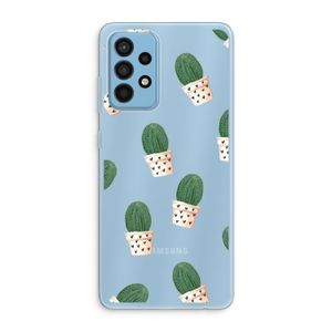 Cactusprint roze: Samsung Galaxy A52 Transparant Hoesje