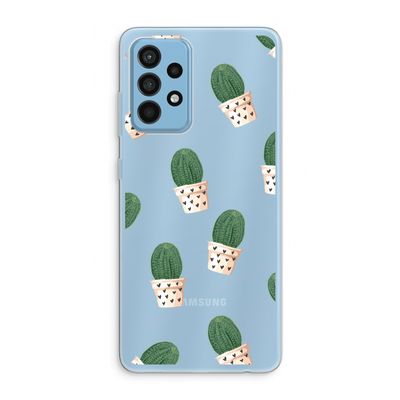 Cactusprint roze: Samsung Galaxy A52 Transparant Hoesje