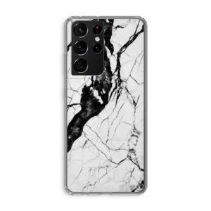 Witte marmer 2: Samsung Galaxy S21 Ultra Transparant Hoesje
