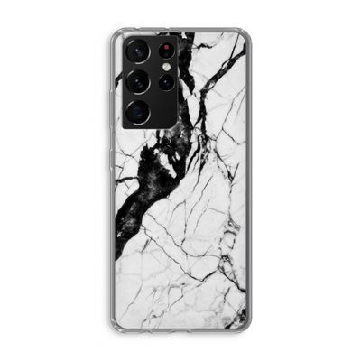 Witte marmer 2: Samsung Galaxy S21 Ultra Transparant Hoesje