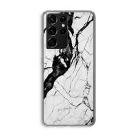 Witte marmer 2: Samsung Galaxy S21 Ultra Transparant Hoesje Witte marmer 2: Samsung Galaxy S21 Ultra Transparant Hoesje