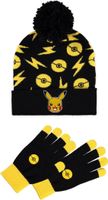 Pokémon - Pikachu Black and Yellow Giftset (Beanie & Knitted Gloves)
