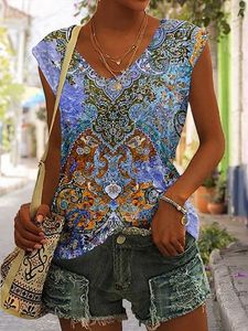 Vintage Loose V Neck Tank Top
