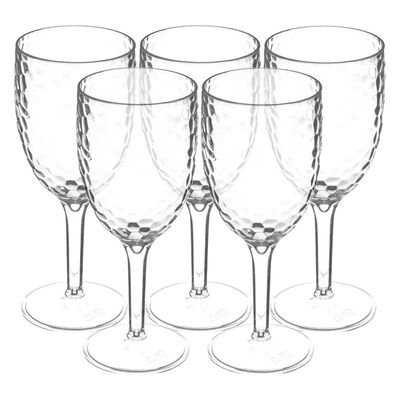 Wijnglazen Estiva - 6x - transparant - onbreekbaar kunststof - 350 ml