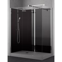 Nemo Stock Vidrio inloopdouche - 160x90x195cm - zwarte achterwand - inclusief douchebak grijs - met garnituur - zwart/chroom RNAA16090HH-H Nemo Stock Vidrio inloopdouche - 160x90x195cm - zwarte achterwand - inclusief douchebak grijs - met garnituur - zwart/chroom RNAA16090HH-H