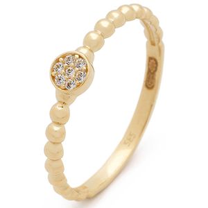 Glow 214.1283 Ring Bubbel geelgoud-zirconia wit