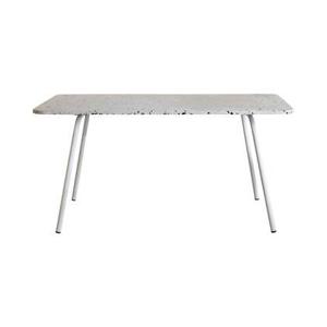 Tikamoon - Rechthoekige tuintafel van terrazzo en wit metaal 4|6 p.