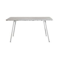 Tikamoon - Rechthoekige tuintafel van terrazzo en wit metaal 4|6 p.