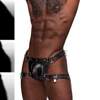 Male Power Scorpio - Imitatieleren Chastity Thong - One Size - Zwart
