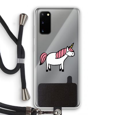 Eenhoorn: Samsung Galaxy S20 Transparant Hoesje met koord