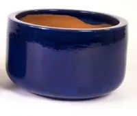 Mcollections bloempot bowl geglazuurd 38x20 cm blauw