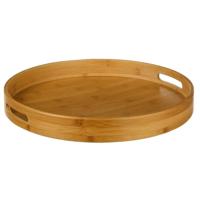 Secret de Gourmet Dienblad - serveerblad - bamboe - bruin - met handvaten - D40 cm
