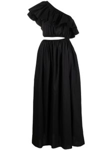 Matteau robe longue à une épaule - Noir