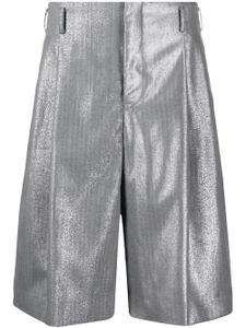 Comme des Garçons Homme Plus short en laine à fini métallisé - Argent