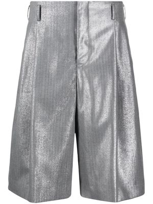 Comme des Garçons Homme Plus short en laine à fini métallisé - Argent