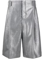 Comme des Garçons Homme Plus short en laine à fini métallisé - Argent