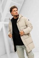 Malelions Mid Length Puffer Winterjas Heren Beige - Maat S - Kleur: Beige | Soccerfanshop