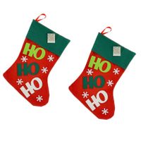 4x stuks kerstsok rood/groen Ho Ho Ho 45 cm cm kerstversiering/kerstdecoratie - thumbnail