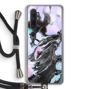 Pastel zwart: Xiaomi Mi Note 10 Pro Transparant Hoesje met koord