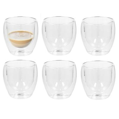 Gerimport glazen Luz - 6x - dubbelwandig - 250 ml - 9 x 9 cm