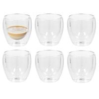 Gerimport glazen Luz - 6x - dubbelwandig - 250 ml - 9 x 9 cm Gerimport glazen Luz - 6x - dubbelwandig - 250 ml - 9 x 9 cm